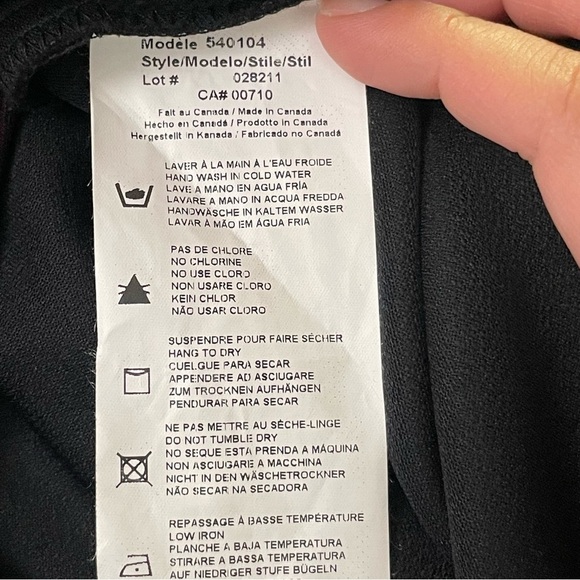 Joseph Ribkoff Floral Sheath Dress Size 8 Black & Purple Party Cocktail Ruched - Picture 6 of 6